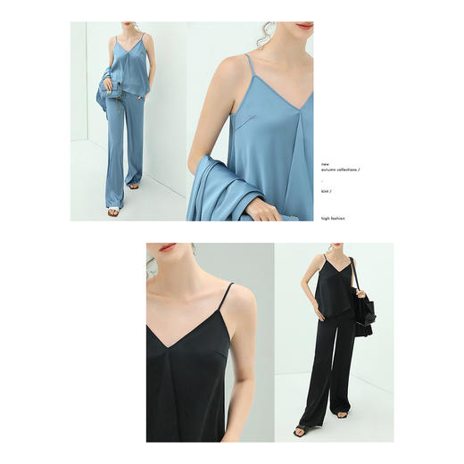 COCOBELLA高奢质感丝滑凉感缎面A字吊带女夏遮肉外穿背心VT901 商品图3