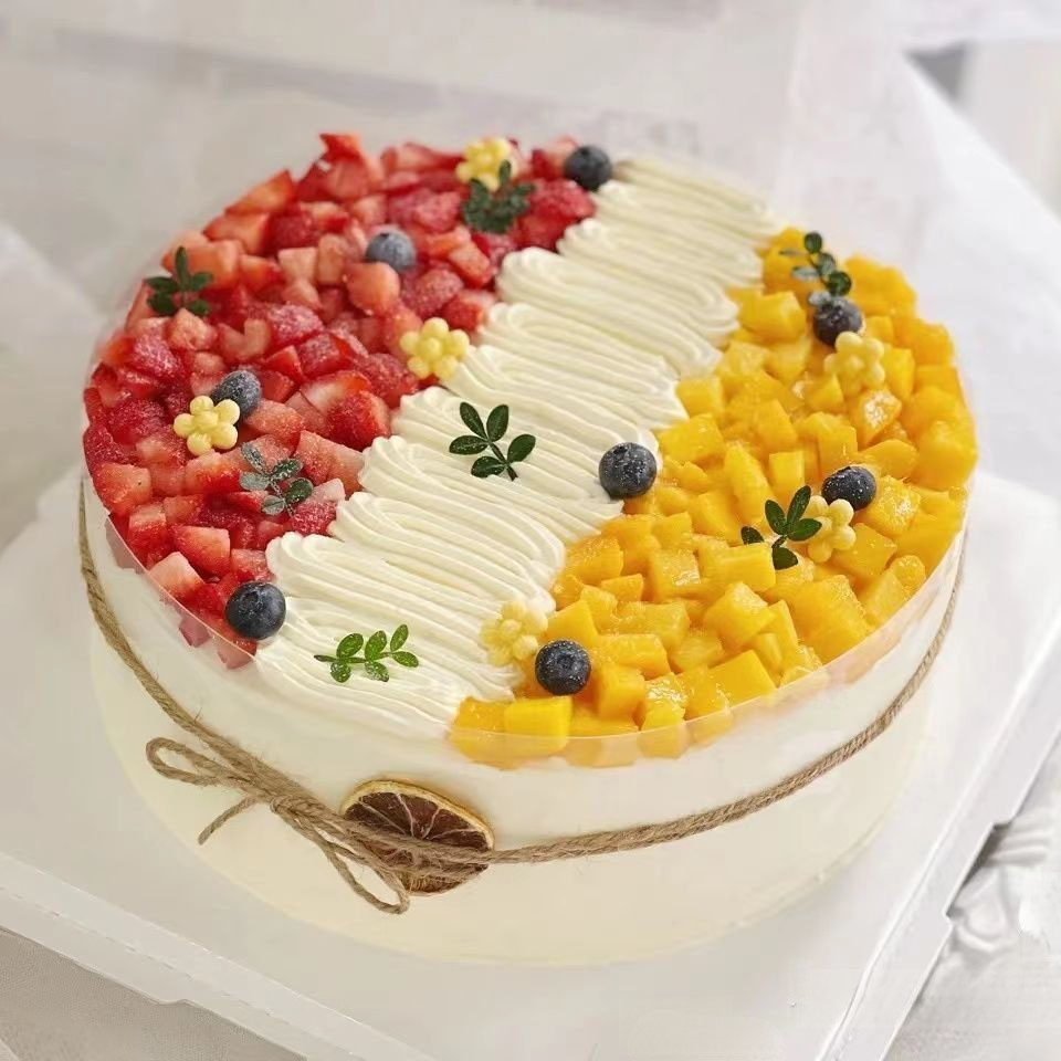 生日蛋糕 鲜果盘子