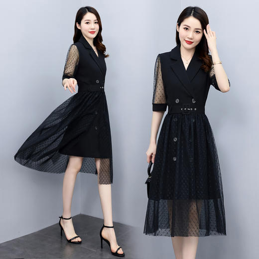 新款2022年气质轻熟风设计感西装裙两件套裙摆可拆卸连衣裙 HR-CPYY22016 商品图1