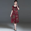 夏季新款印花短袖圆领宽松显瘦时尚潮流女士透气仿真丝连衣裙EE-EB2039F6 商品缩略图0