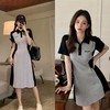 【样品清仓】美式辣妹POLO领拼接撞色收腰显瘦连衣裙 （不支持退换）[福利品] 商品缩略图0