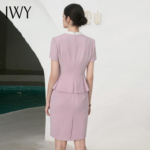 IWY/高端粉色连衣裙制服职业西装套装女气质时尚美容师前台工作装Q718 商品图3