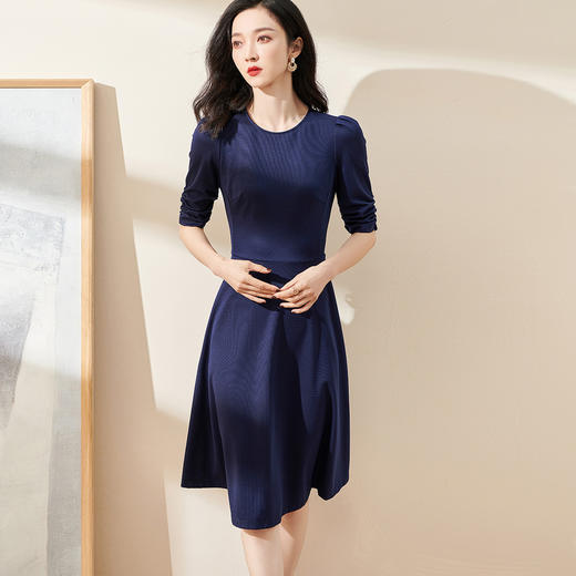 剩M/L 米思阳复古A字裙春季新款时尚泡泡袖针织连衣裙 商品图3