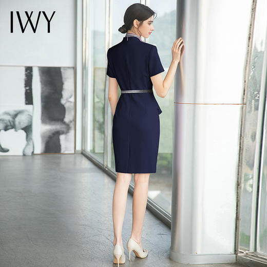 IWY/夏季职业装高端气质售楼部房地产销售工作服连衣裙套裙女工装Q707 商品图3