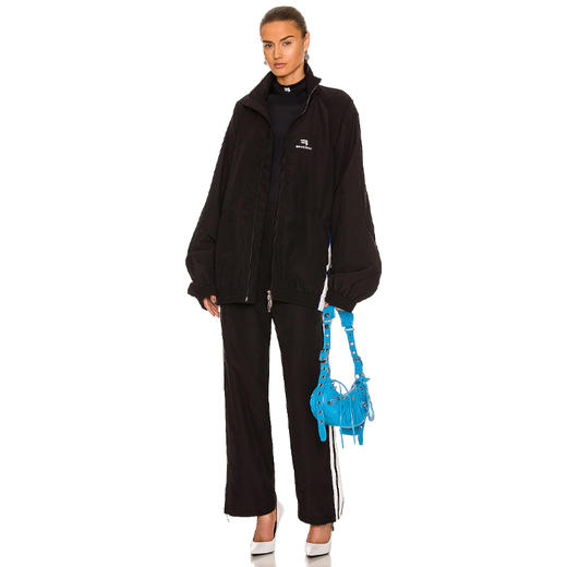 BALENCIAGA 巴黎世家 女士尼龙 Sporty B 徽标印花运动服外套夹克 黑色 698875 TKO48 0100 商品图3