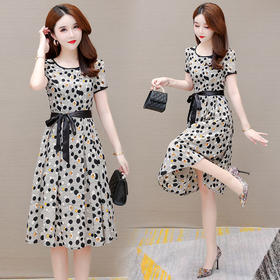 YWE  XQD19B691时尚修身贵夫人连波点衣裙