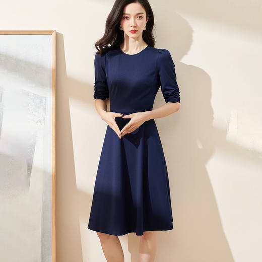 剩M/L 米思阳复古A字裙春季新款时尚泡泡袖针织连衣裙 商品图1