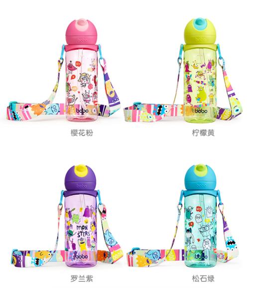 （6.22妈妈班 裸瓶）bobo夏日炫彩儿童水杯宝宝吸管杯学饮杯水杯400ml 商品图1