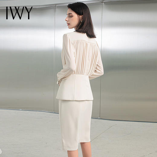 IWY/白色高级设计感衬衫西装裙套装女气质洋气女神范正装职业装OL CS1509 商品图3