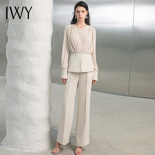 IWY/高级感衬衫套装女小众设计西装工作服高端白色商务职业装夏季CP1509 商品图0