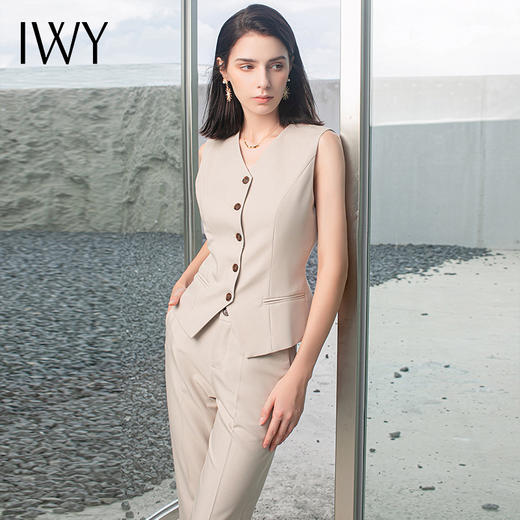 IWY/夏短袖马甲西装内搭套装女气质时尚薄商务正装通勤工作服职场MP1486 商品图2
