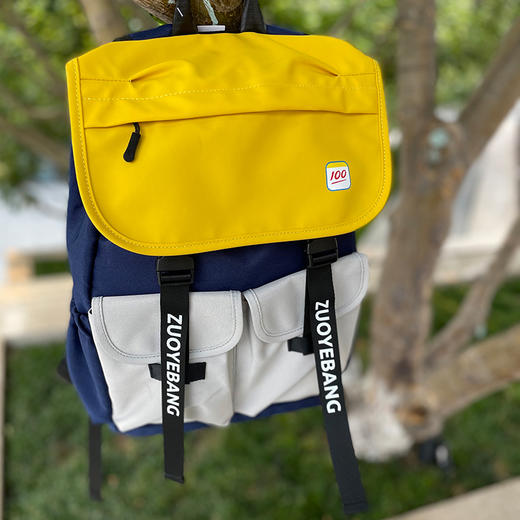 【板牙专享】作业帮时尚黄灰撞色学生书包，大容量，耐用，美观、时尚 商品图6