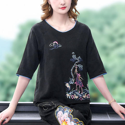 2022夏季新款复古中国风五分袖衬衫  YMF8272 商品图6