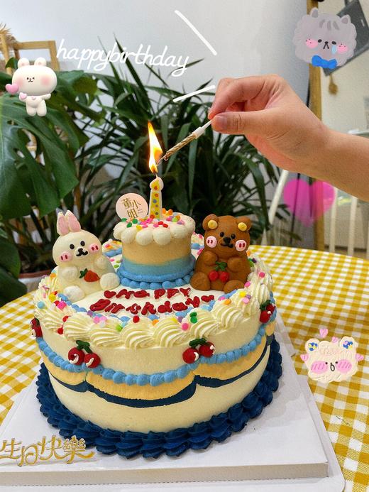 小熊兔子蛋糕 商品图0