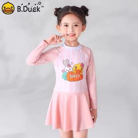 【单件6折】童丨B.Duck儿童泳衣女孩宝宝女童游泳衣女宝连体泳衣【BD2241002-1】