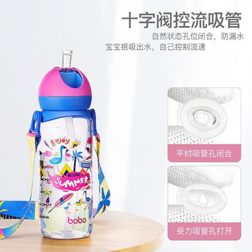 （6.22妈妈班 裸瓶）bobo夏日炫彩儿童水杯宝宝吸管杯学饮杯水杯400ml 商品图4