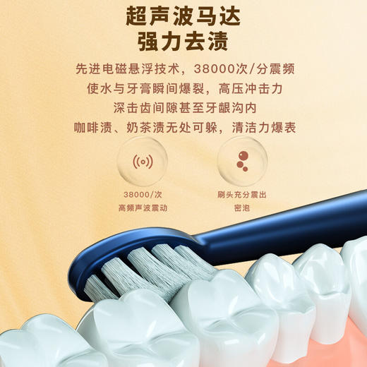 HELLO KOMA  电动牙刷 充电式声波超全自动软毛 KLGH-005  深蓝色 商品图3