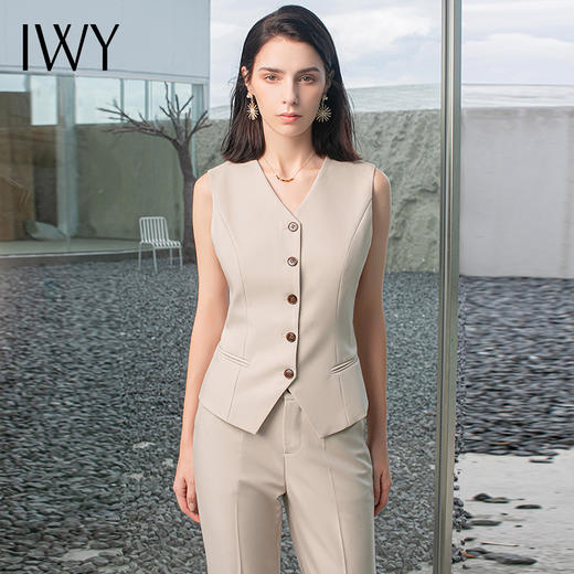 IWY/夏短袖马甲西装内搭套装女气质时尚薄商务正装通勤工作服职场MP1486 商品图1