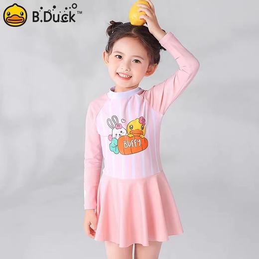 【单件6折】童丨B.Duck儿童泳衣女孩宝宝女童游泳衣女宝连体泳衣【BD2241002-1】 商品图1