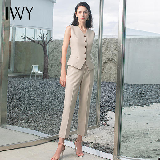IWY/夏短袖马甲西装内搭套装女气质时尚薄商务正装通勤工作服职场MP1486 商品图4