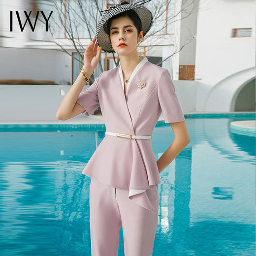 IWY/粉色高端职业女装套装夏季薄款西装气质美容师工作服前台工装CP1544 商品图2