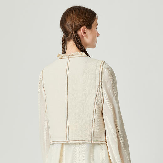 famecoco范可儿重工刺绣无袖马甲女款秋季新品复古风坎肩上衣F225CA029 商品图3