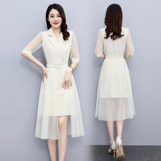 新款2022年气质轻熟风设计感西装裙两件套裙摆可拆卸连衣裙 HR-CPYY22016 商品图2