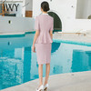 IWY/紫粉色职业套装女西装正装气质女神范通勤商务包臀裙两件套夏CS1544 商品缩略图3