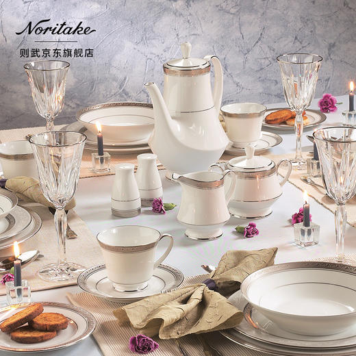 日本Noritake则武32头餐具套装骨瓷细白瓷金银多系列 骨瓷Rochelle 金 商品图1