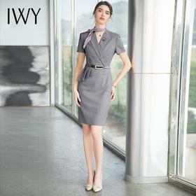 IWY/夏季高端职业装连衣裙套装工装女气质女神范售楼部前台工作服Q707