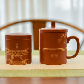 羽诗制造出品 盼春归天一阁元素紫砂茶杯醒茶器文创套装