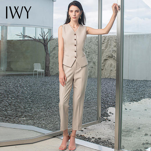 IWY/夏短袖马甲西装内搭套装女气质时尚薄商务正装通勤工作服职场MP1486 商品图3