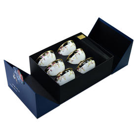 HELLO KOMA   骨瓷6件套金边防烫6碗  花开富贵骨瓷套装  KL-003  6碗，6筷