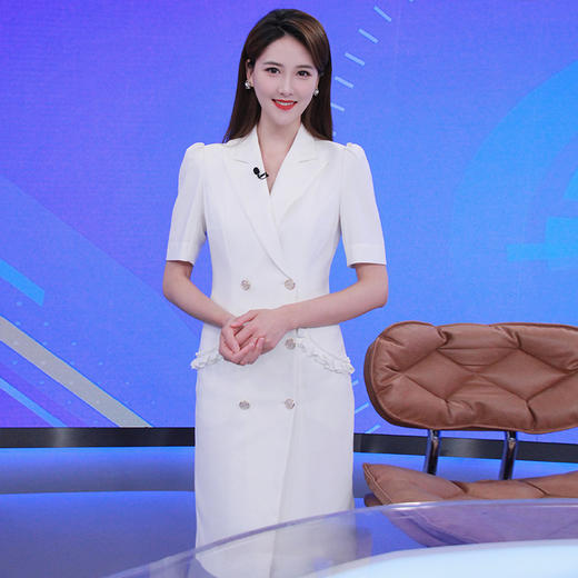 IWY/白色西装连衣裙女高级感夏季主持人正装艺考礼服演讲比赛职业裙女22CQ0020 商品图1