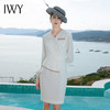 IWY/白色职业连衣裙女夏高级感修身包臀裙售楼部医美美容师工作服Q528 商品缩略图0