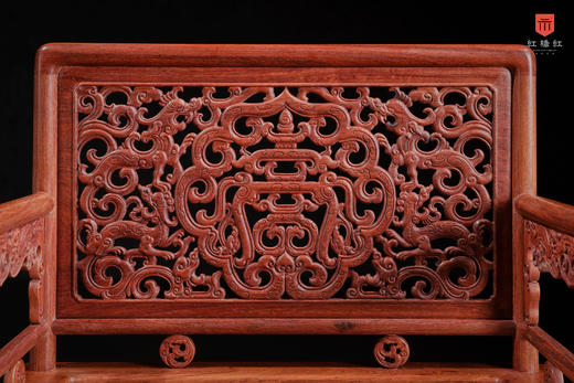 红桥红  家具严选  缅甸花梨（大果紫檀）【螭龙纹 玫瑰椅 三件套】 商品图2