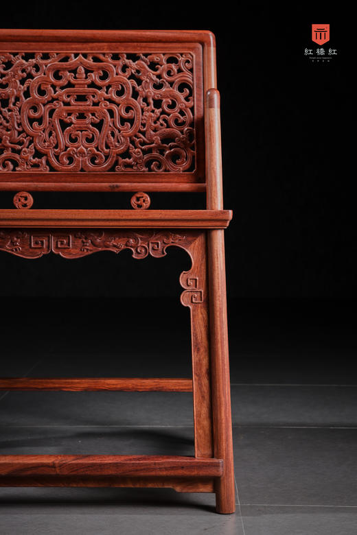 红桥红  家具严选  缅甸花梨（大果紫檀）【螭龙纹 玫瑰椅 三件套】 商品图3