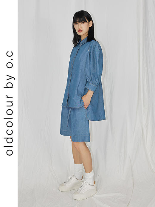 oldcolour宽松显瘦泡泡袖上衣夏新款设计感小众休闲衬衫女 商品图3