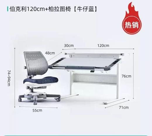 (包邮)康朴乐伯克利儿童学习桌120cm+柏拉图椅45*49cm+椅套（五种颜色） 商品图3