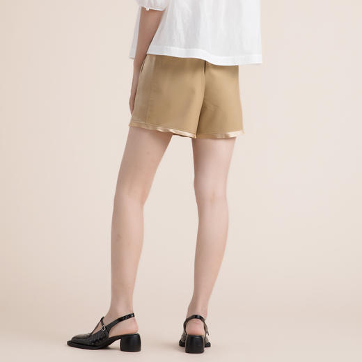 谜底小个子短裤2022夏季新款复古细条纹拼接休闲短裤女222MK0659 商品图2