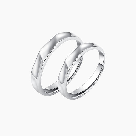 卡蒂罗KADER 面面相思情侣对戒 光面素圈戒指 经典大气甜蜜饰爱 S925银 戒指 男女同款情侣款 银白色 商品图0