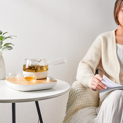 【办公室煮茶神器】鸣盏 迷你玻璃上水壶 养生壶煮茶器 侧把壶泡茶器升级版（京东天猫同款） 商品图2