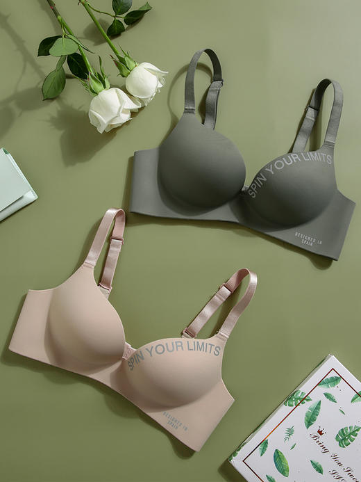 黛唯梵无痕内衣女小胸聚拢无钢圈加厚美背胸罩调整型上托一片式文胸套装 商品图1