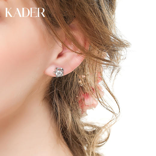 KADER卡蒂罗 五瓣花耳钉 女 S925银/S999纯银气质冷淡风耳饰时尚感轻奢饰品生日礼物送女友 商品图0