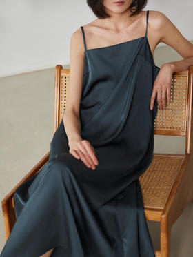 Semplicita | U14 雾霾蓝吊带连衣裙