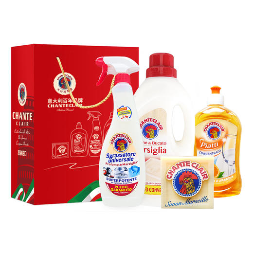 大公鸡头四件套去污喷雾+洗洁精+鸡头皂+洗衣液/117825 礼盒内产品味道随机 商品图0