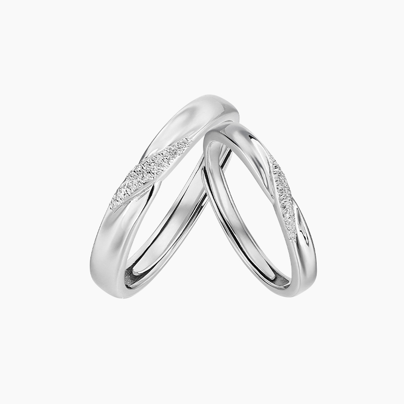 KADER卡蒂罗 熠熠浪漫情侣对戒 s925银 一对情侣款小众设计对戒高级感开口刻字