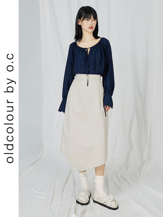 oldcolour不规则简约半身裙夏季新款显瘦遮胯设计感中长裙 商品图0