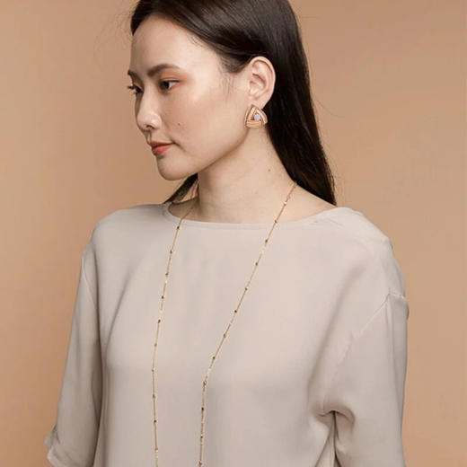 天然翡翠复古三角耳钉 TRACEY CHEN 商品图2