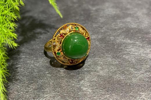 【御珠宫坊】金镶碧玉戒指 商品图5